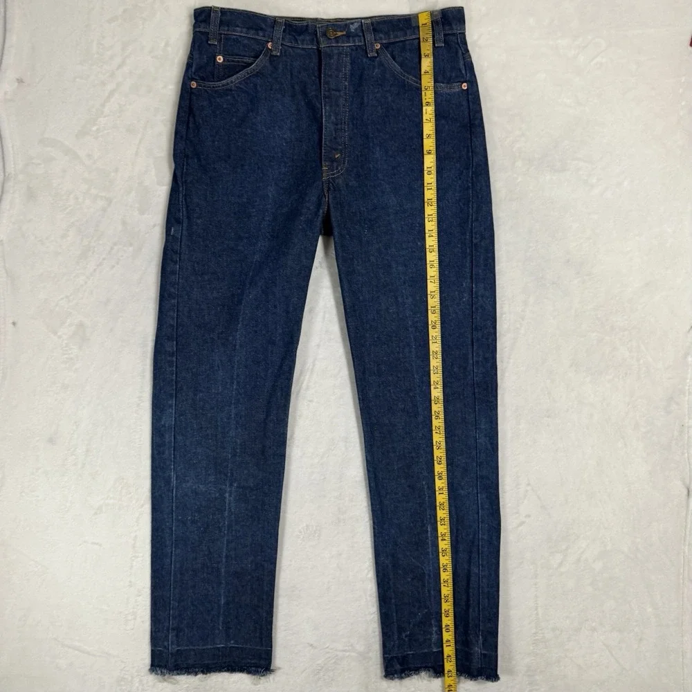 Vintage Levi's Orange Tab 505 Jeans‎ Tag 36x32 Size 34 Dark Raw Rigid Denim USA